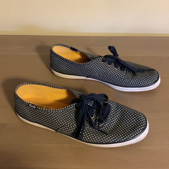 Keds Blue and White Polka Dot Canvas Shoes - Women’s Size 8.5 - Picture 4 of 7